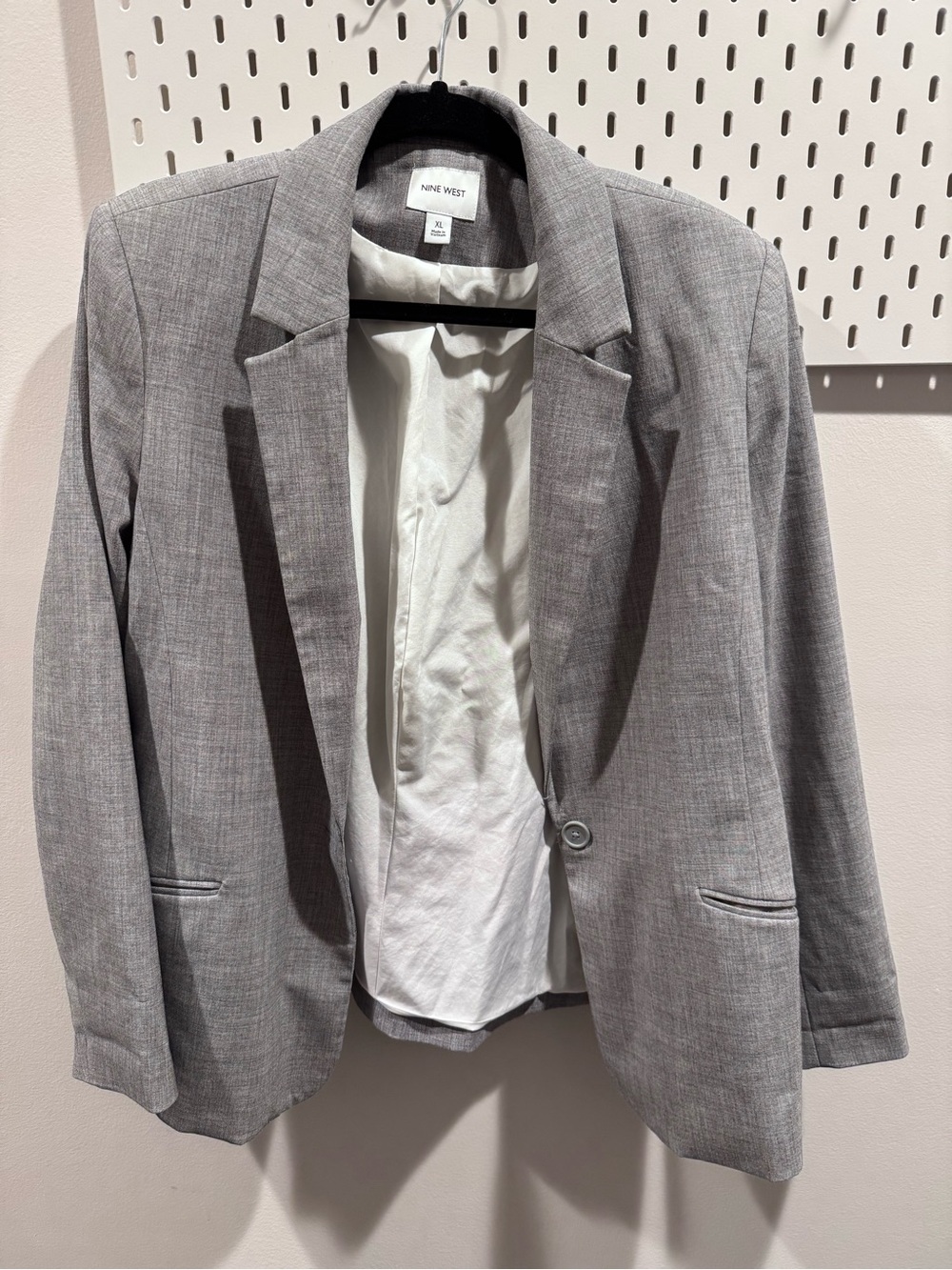 Nine West Gray Women's Single-Button Blazer